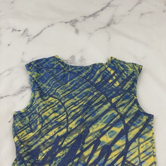 Krimson Klover Ripple Effect Dress Size M New Yellow Blue Fit Flare Geometric - Picture 8 of 10
